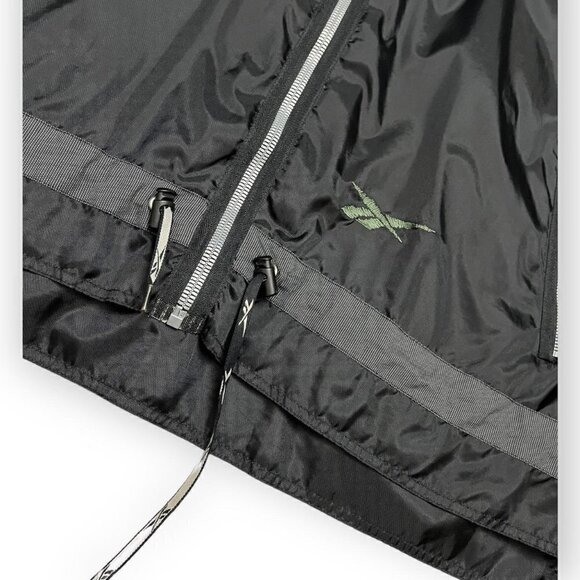 Reebok Vintage 90s Lightweight Retro Black Windbreaker Track Jacket Mens Medium - Picture 3 of 4
